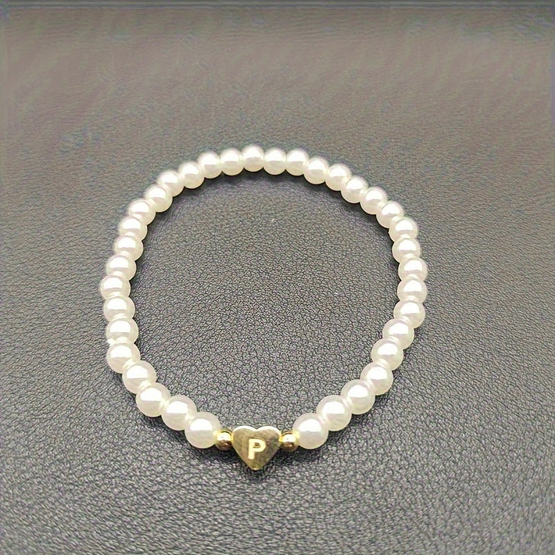 Bracelet Élégant avec Initiale en Forme de Cœur (A–Z)