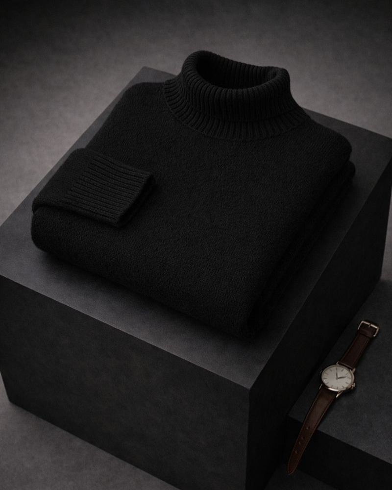 Pull doux à col montant