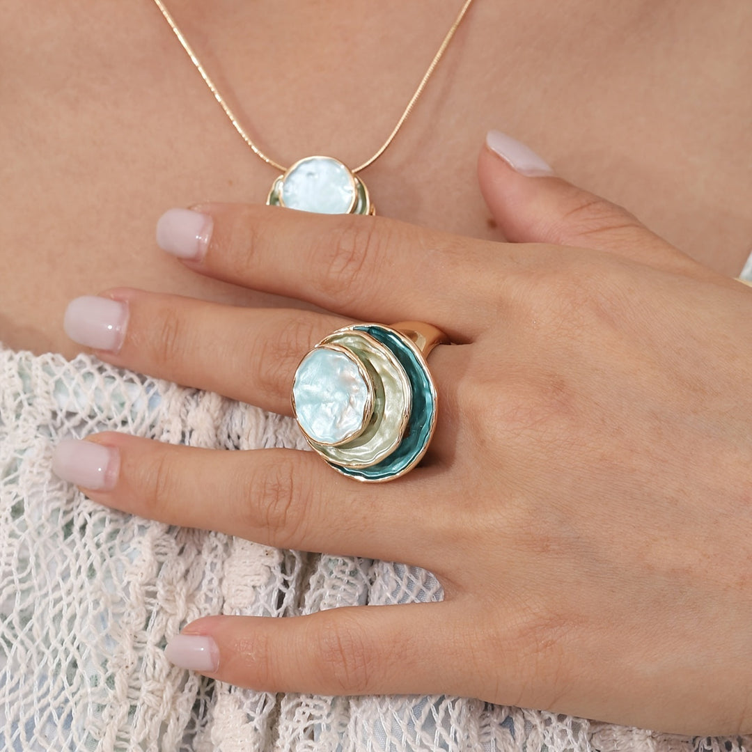 Bague boho à trois couches en émail