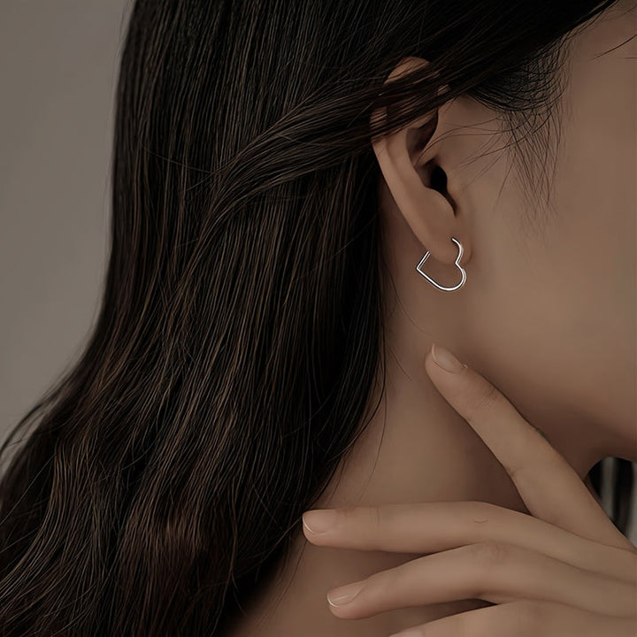 Boucles d'oreilles cœur en acier inoxydable doré