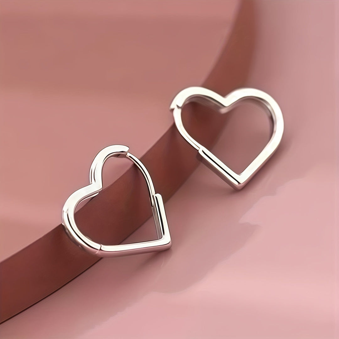 Boucles d'oreilles cœur en acier inoxydable doré