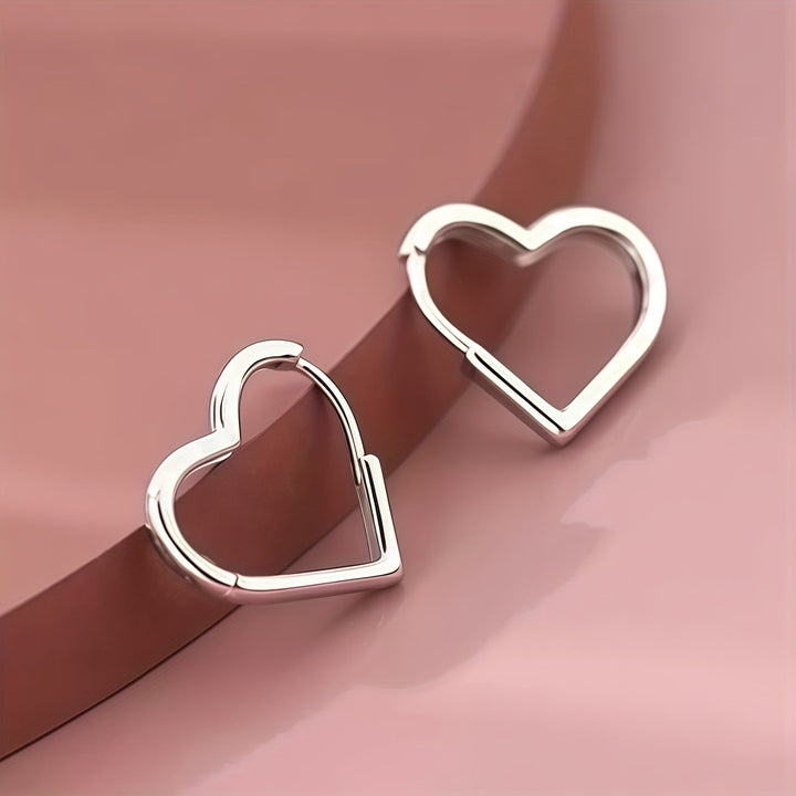 Boucles d'oreilles cœur en acier inoxydable doré