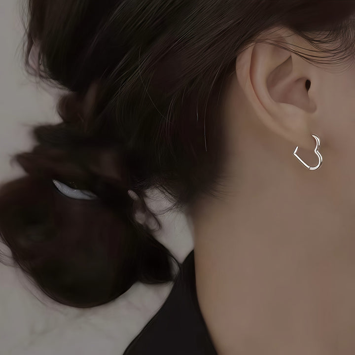 Boucles d'oreilles cœur en acier inoxydable doré