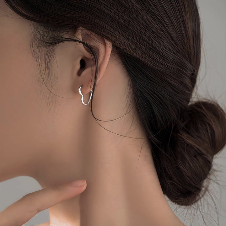 Boucles d'oreilles cœur en acier inoxydable doré