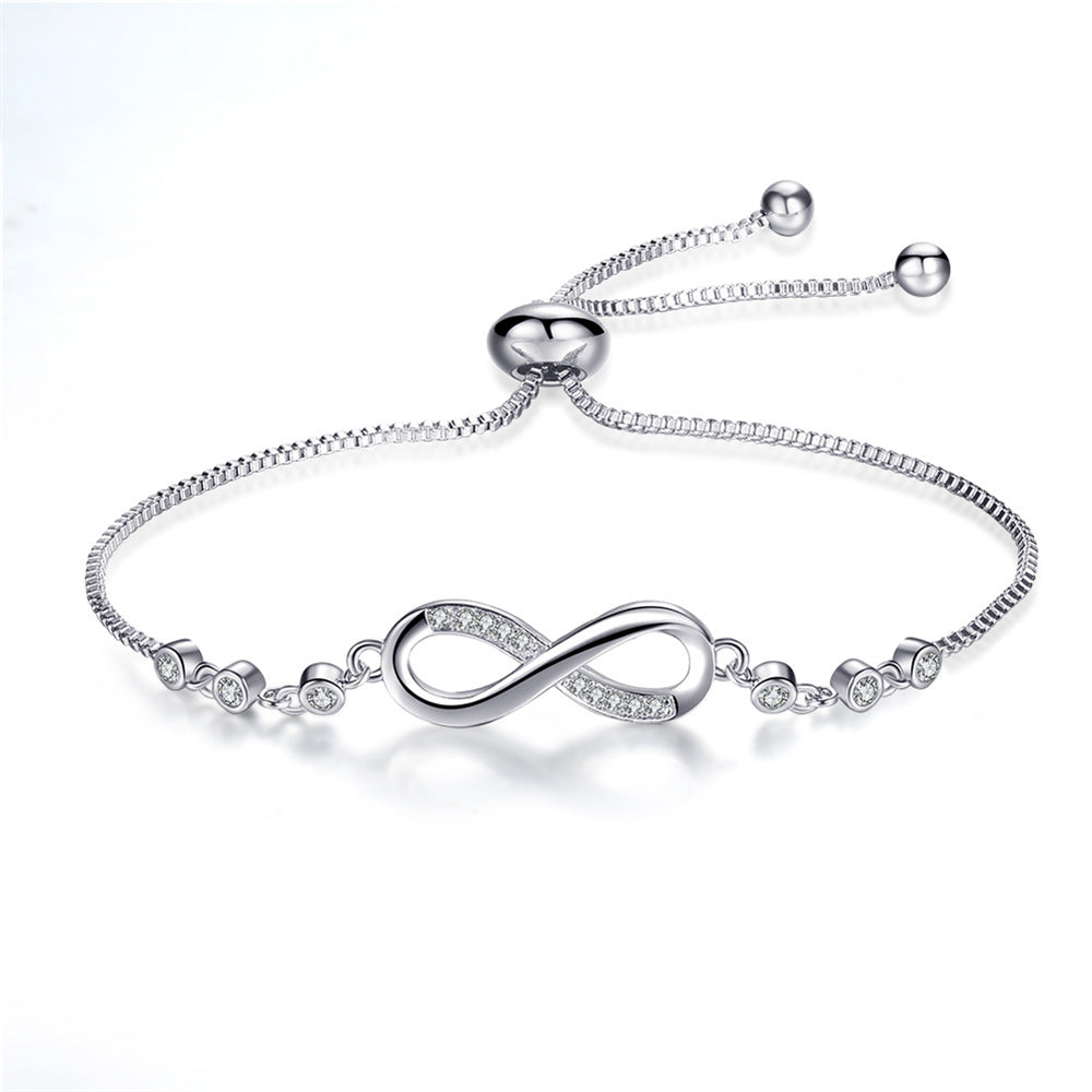 Bracelet chic en or rose ajustable en motif infini
