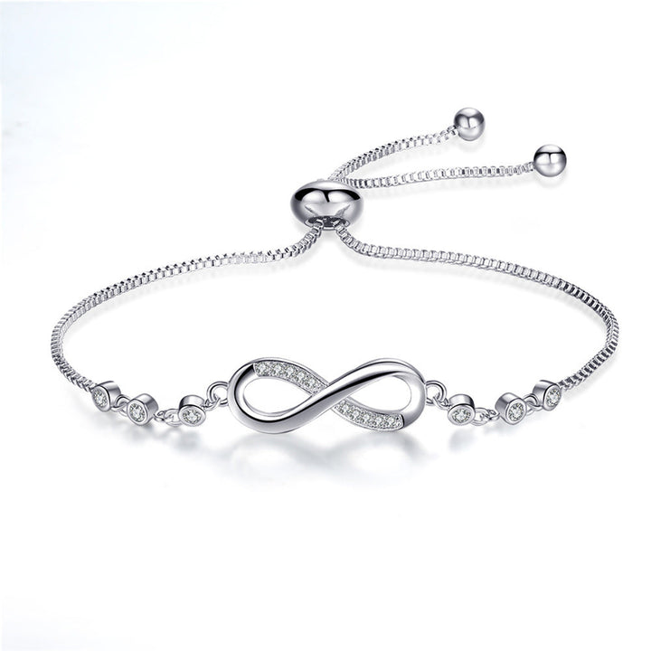 Bracelet chic en or rose ajustable en motif infini