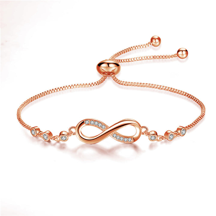 Bracelet chic en or rose ajustable en motif infini