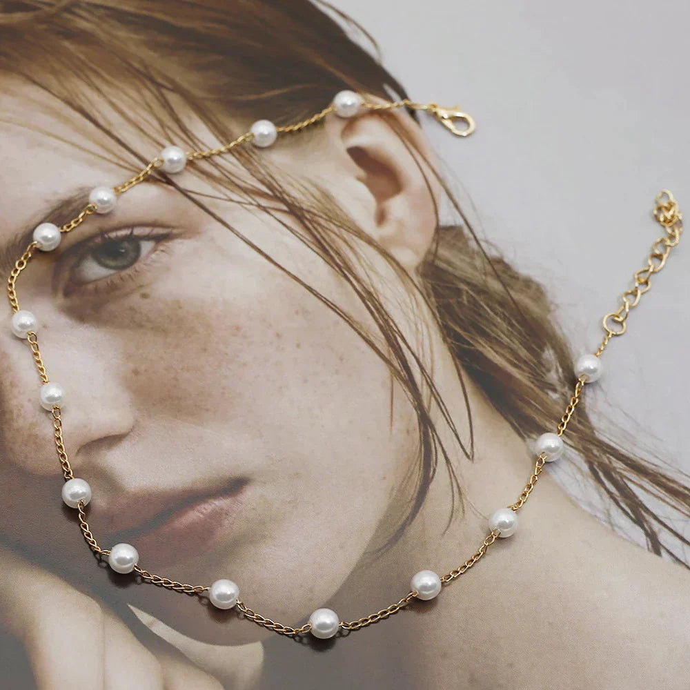 Collier en Perles Dorées