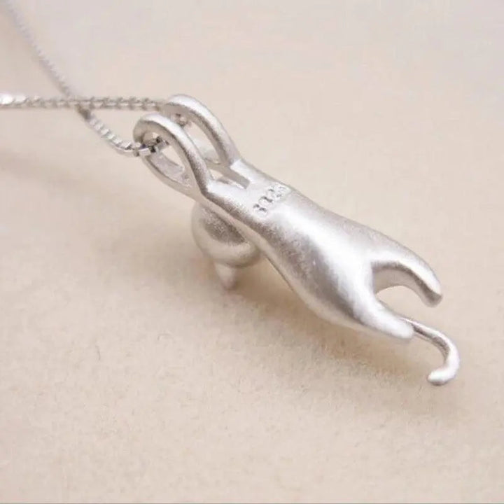 Collier amusant avec des petits chats en argent 925