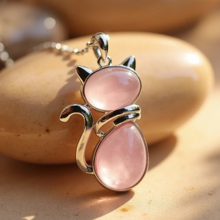 Collier orné d'un pendentif en pierre naturelle