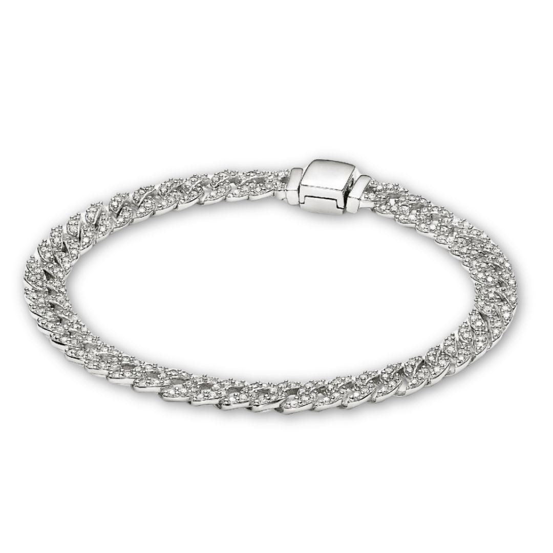 Bracelet cubain avec Moissanite