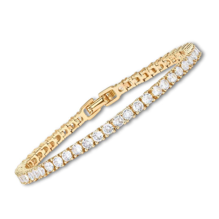 Bracelet en plaqué or avec moissanite - Style tennis