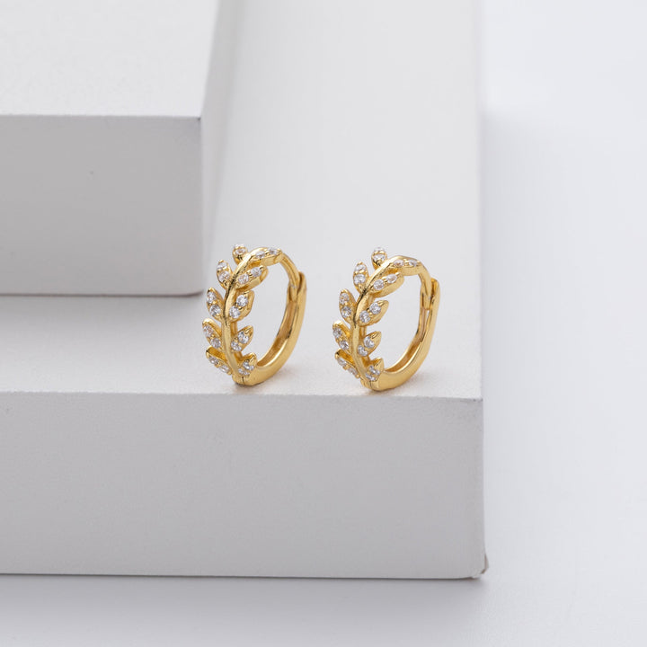 Boucles d'oreilles en argent en design de feuille