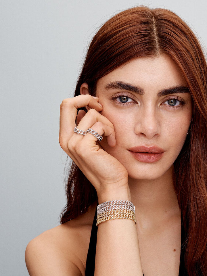 Bracelet cubain avec Moissanite