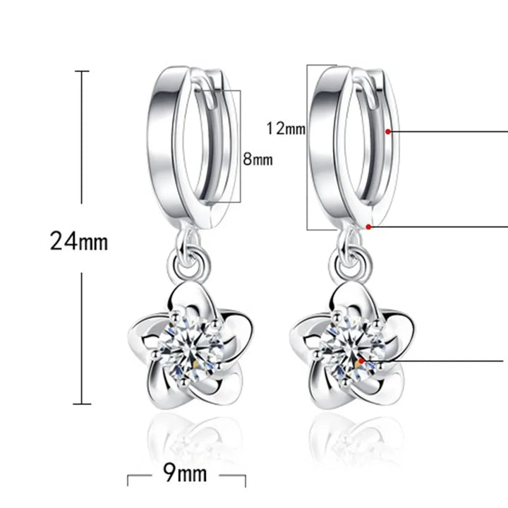 Boucles d'oreilles en argent sterling ornées de zirconium violet et blanc
