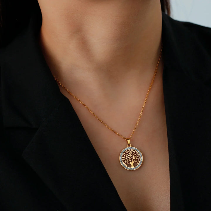 Pendentif rond lumineux Arbre de Vie