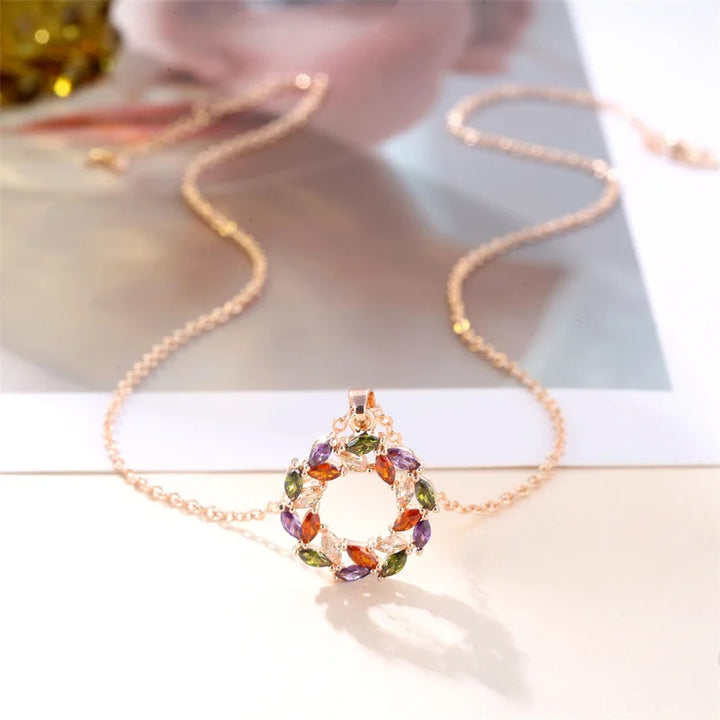 Collier Lumineux avec Pendentif Arc-en-Ciel