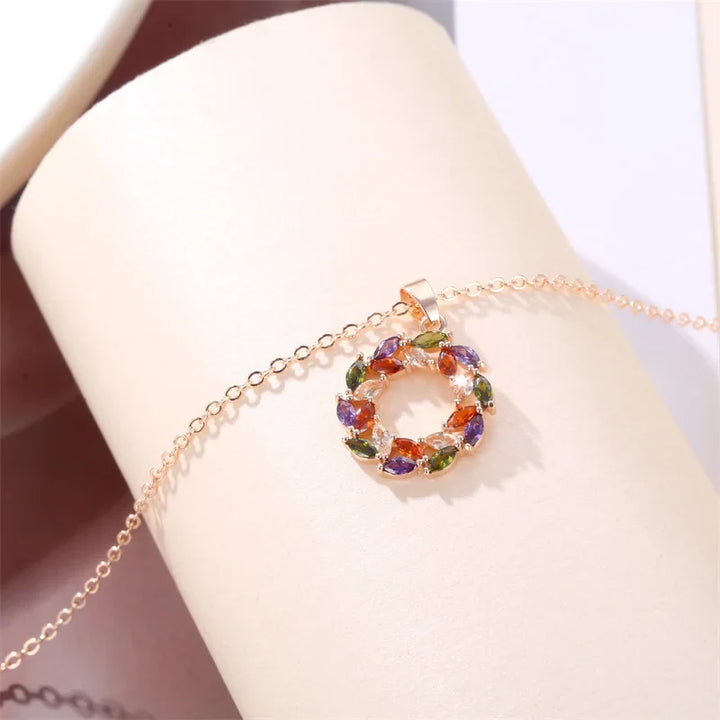 Collier Lumineux avec Pendentif Arc-en-Ciel
