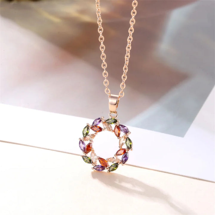 Collier Lumineux avec Pendentif Arc-en-Ciel