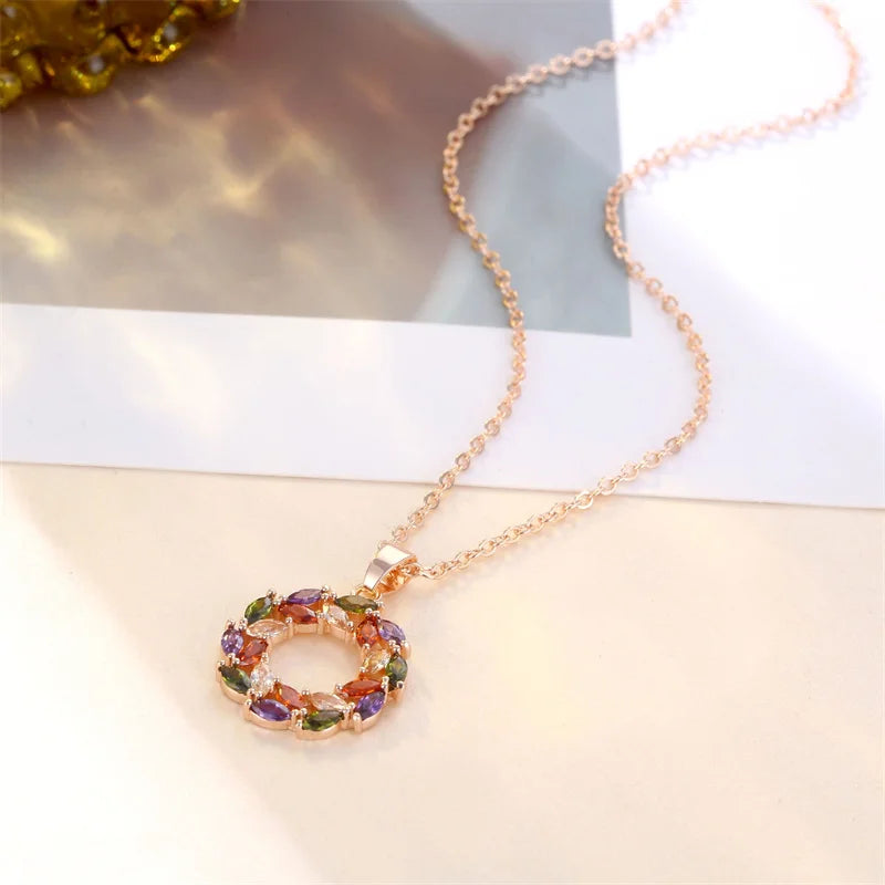 Collier Lumineux avec Pendentif Arc-en-Ciel
