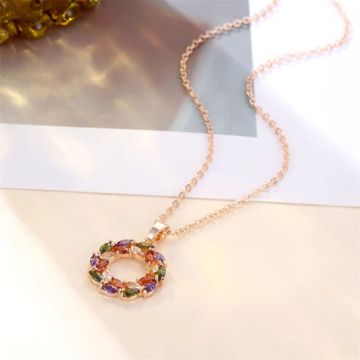 Collier Lumineux avec Pendentif Arc-en-Ciel