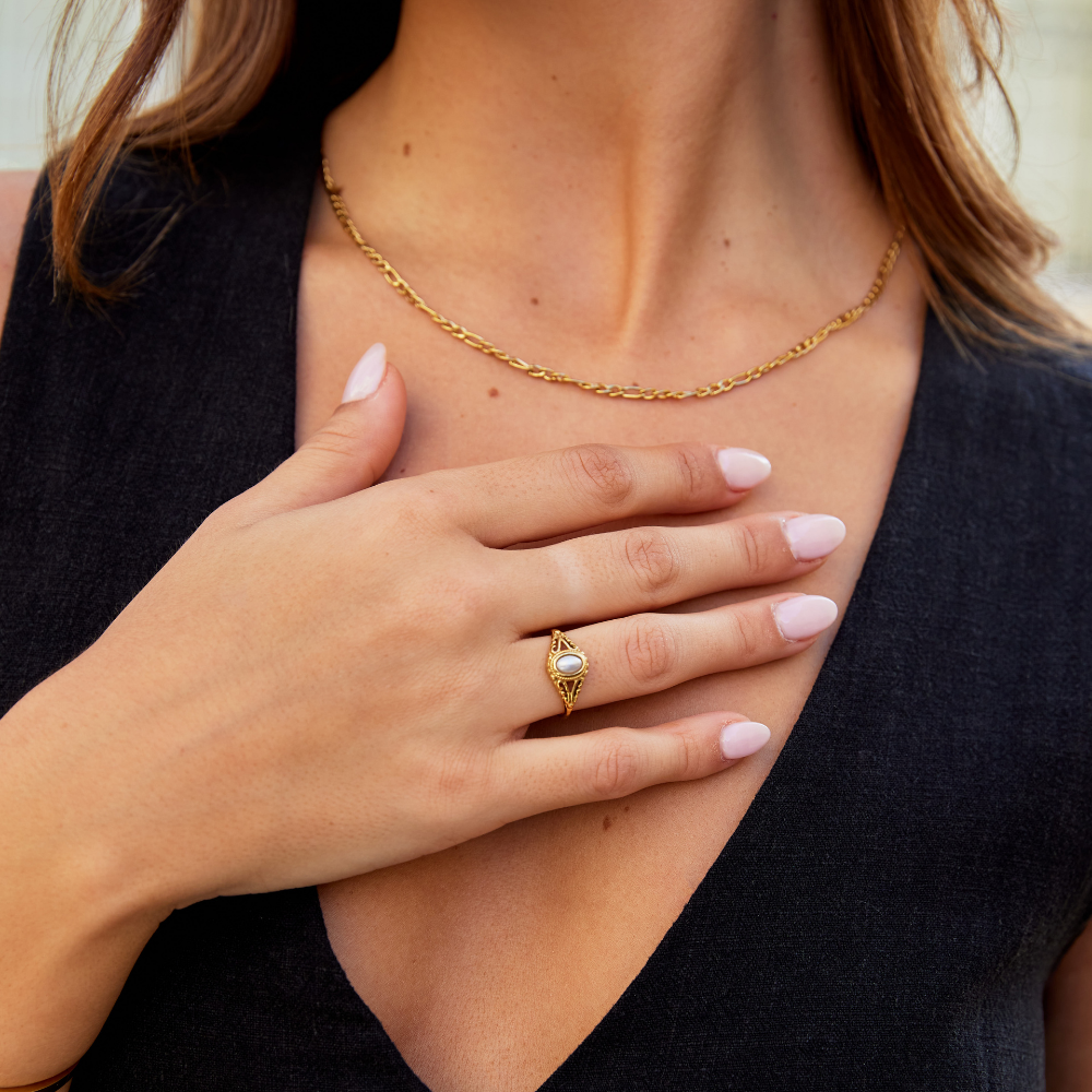 Royal - Bague Vintage avec Perles