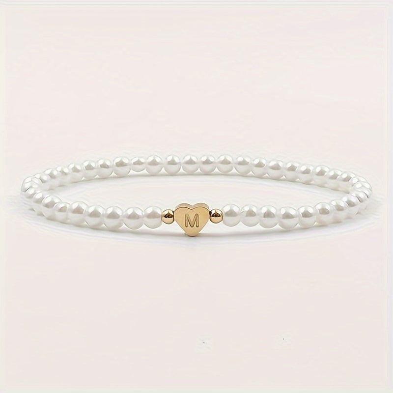 Bracelet Élégant avec Initiale en Forme de Cœur (A–Z)
