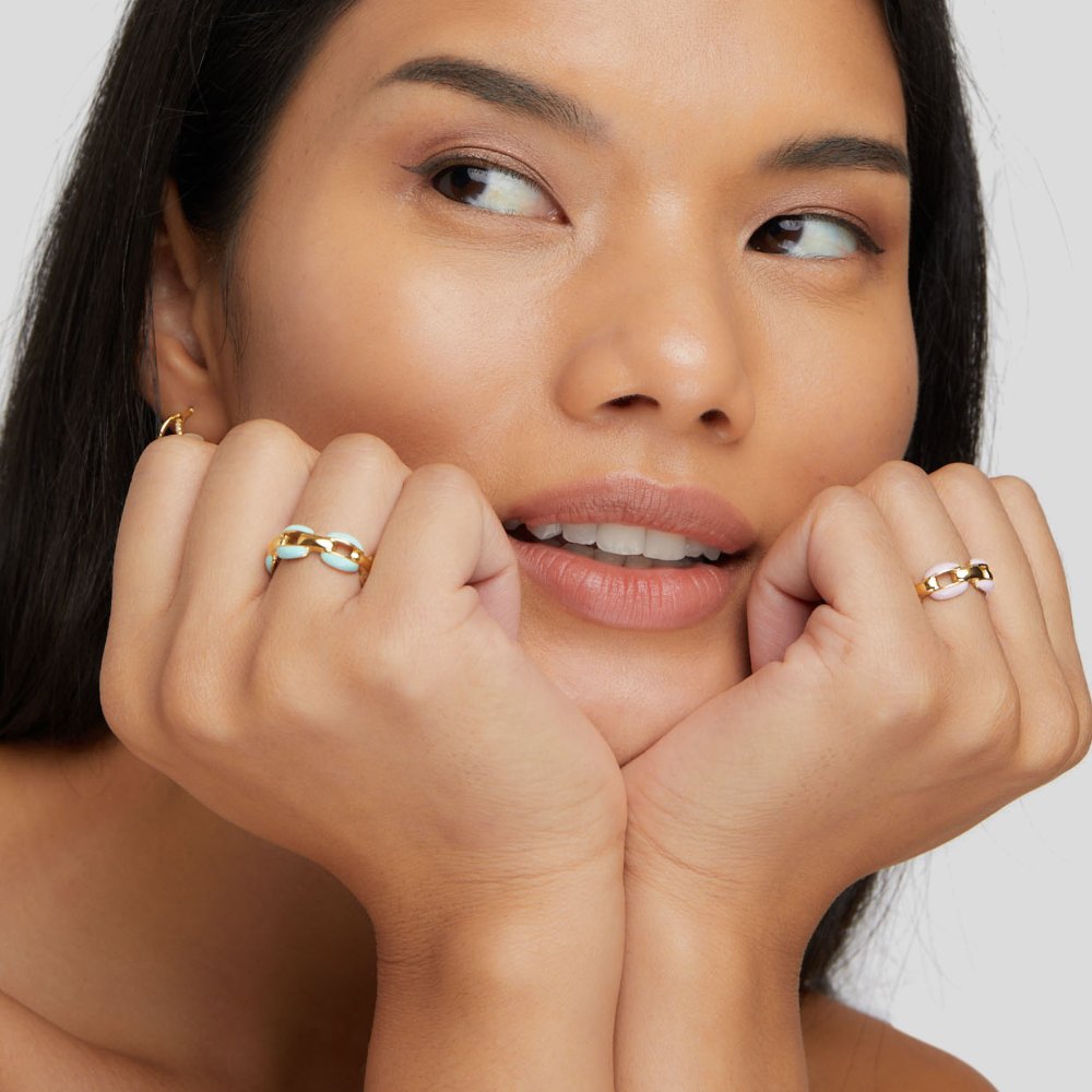 Reya Bague Chaîne Bleue