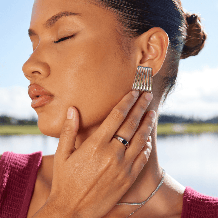 Bague en argent avec émeraude Ember