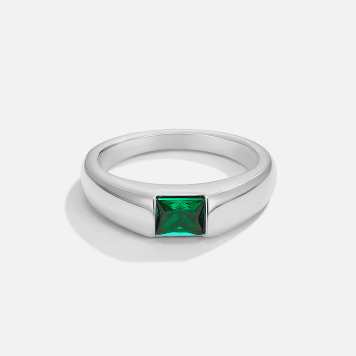 Bague en argent avec émeraude Ember