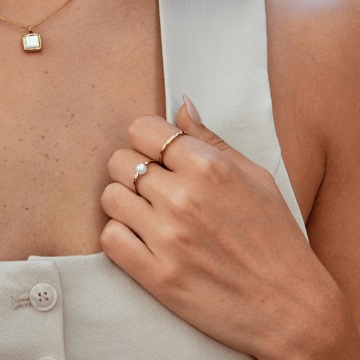 Anneau en perles de culture