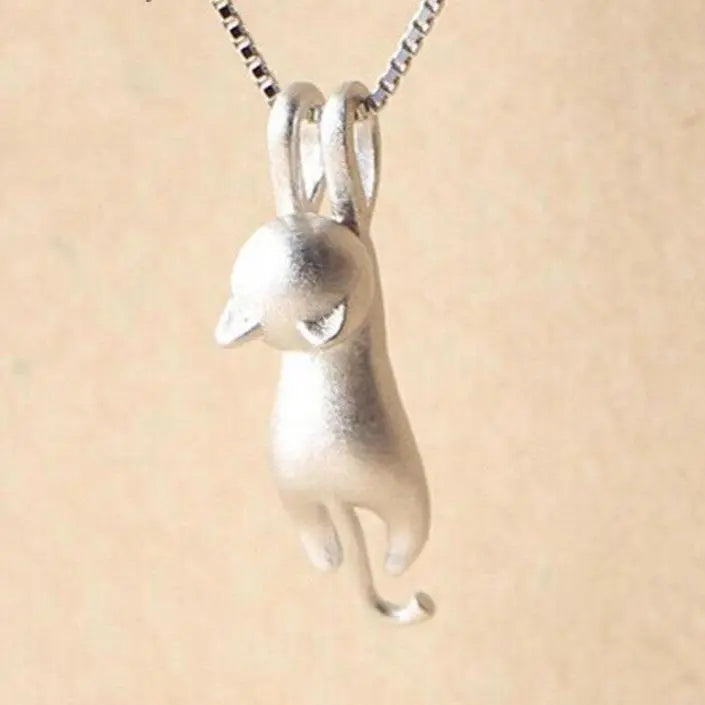 Collier amusant avec des petits chats en argent 925